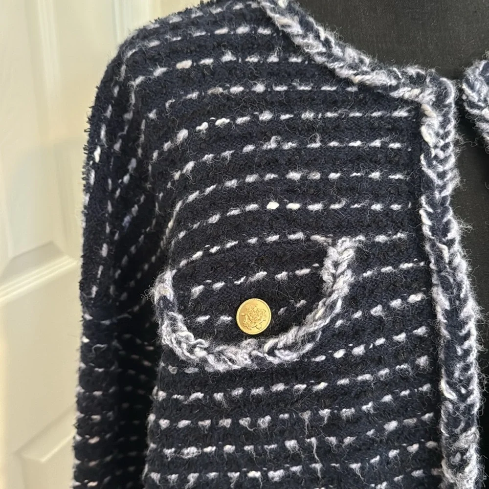 J. Crew Navy and Light Blue with Classic Tweed Lady Jacket - Picture 2 of 8